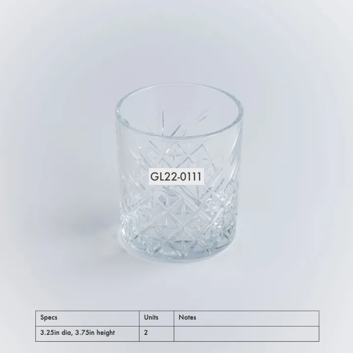 GL22-0111 - Clear Glass Barware - 3.25" 3.75" (DH)