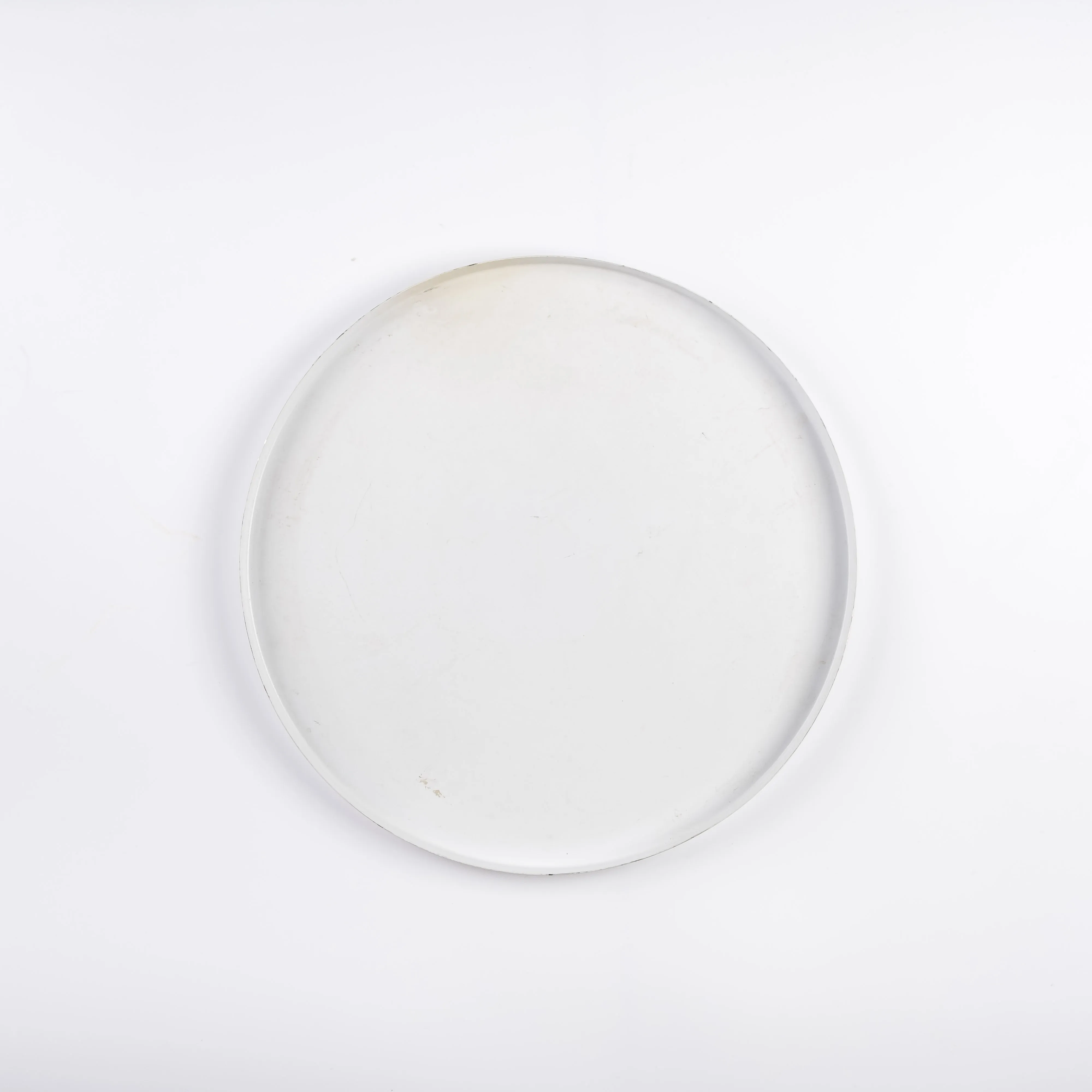 BO21-0043 - White Metal Tray - 12" 0.5" (DH)
