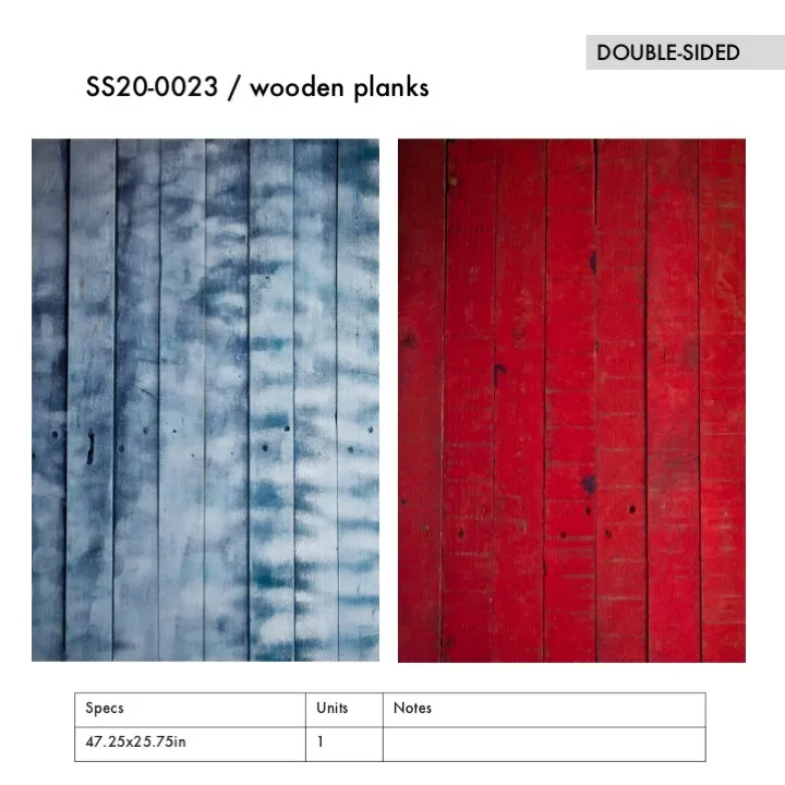 SS20-0023 - Blue Red Wooden Plank - 47.25" 25.75" (LW)