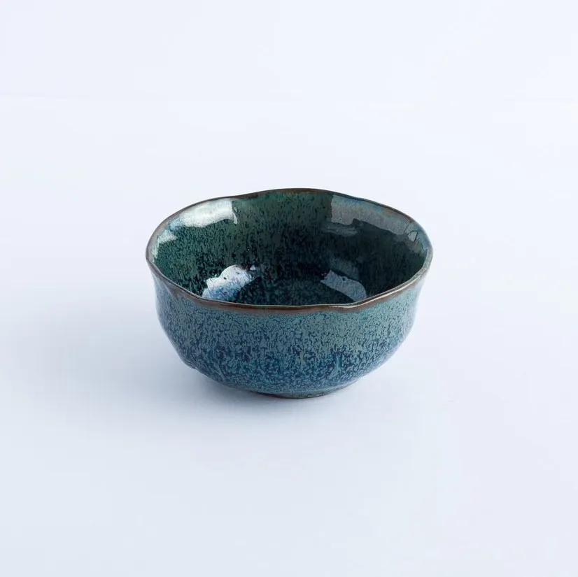 BW20-0045 - Blue Ceramic Bowl - 4.75" 2.25" (DH)