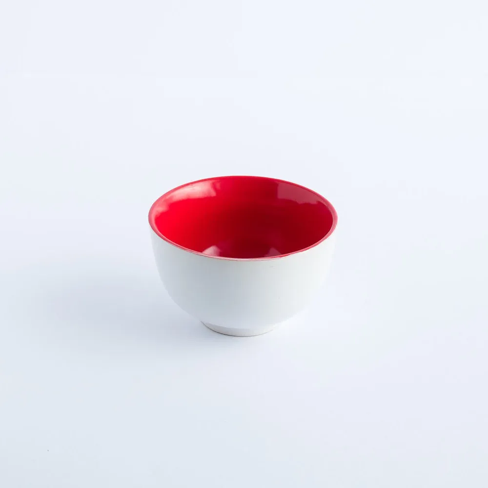 BW20-0156 - Red White Ceramic Bowl - 4" 2.5" (DH)