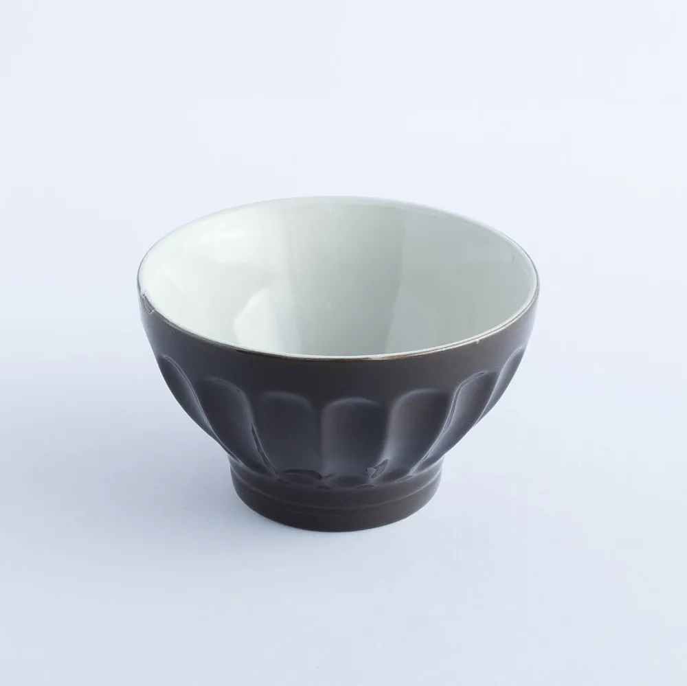 BW20-0127 - Brown White Ceramic Bowl - 5.25" 3" (DH)
