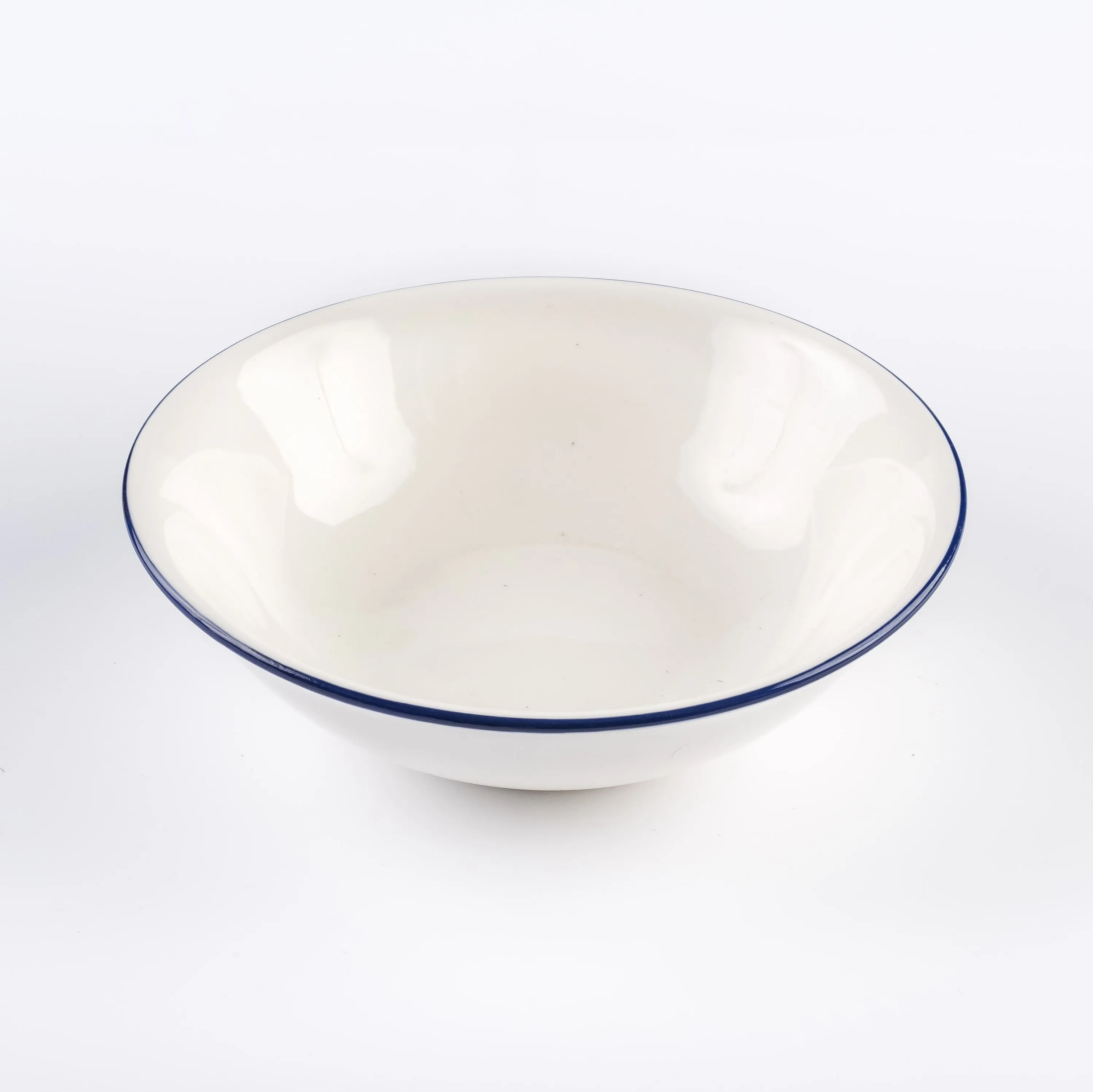 BW21-0403 - White Blue Ceramic Ulam Bowl - 9" 2.75" (DH)