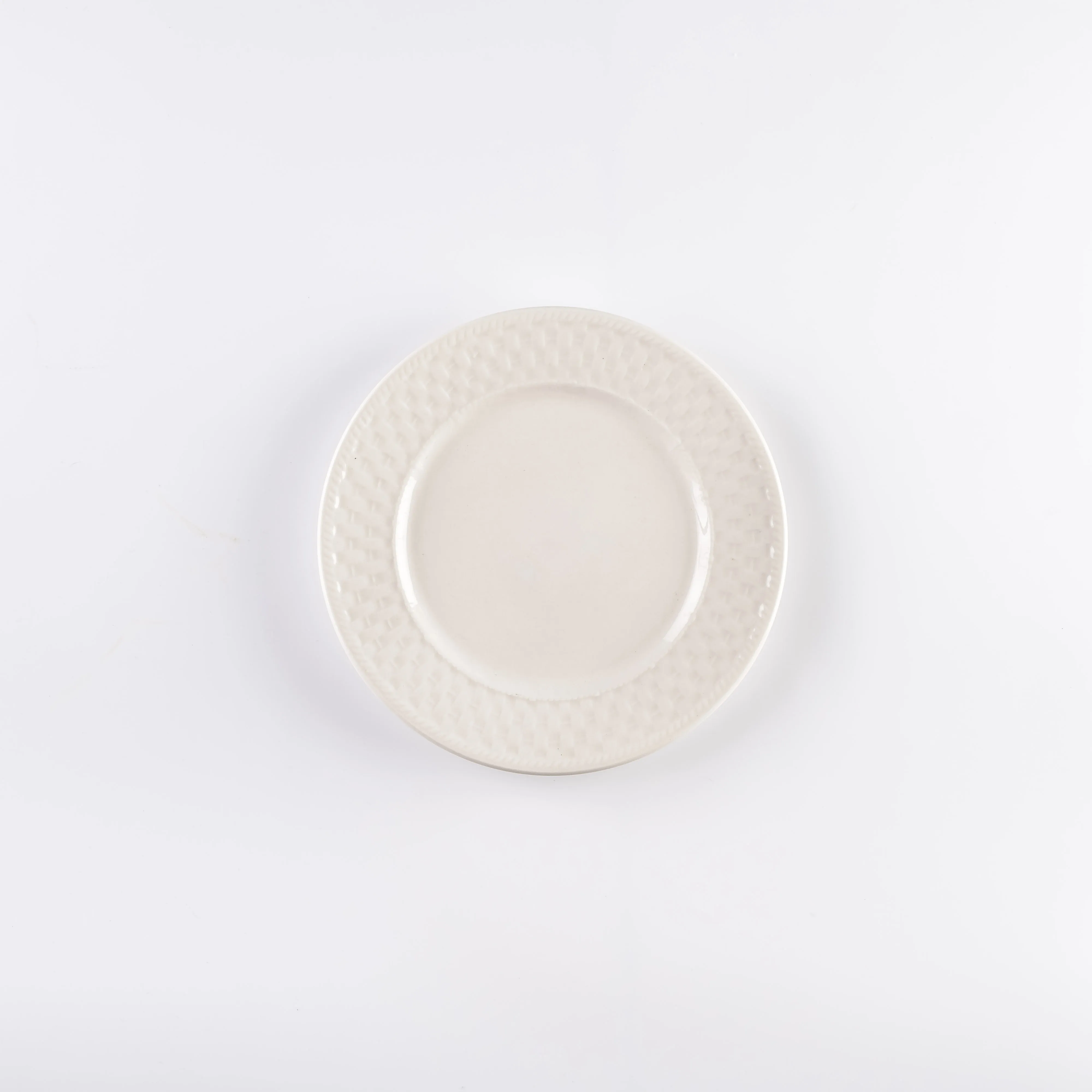 PL21-0204 - White Ceramic Plate - 7.75" (D)