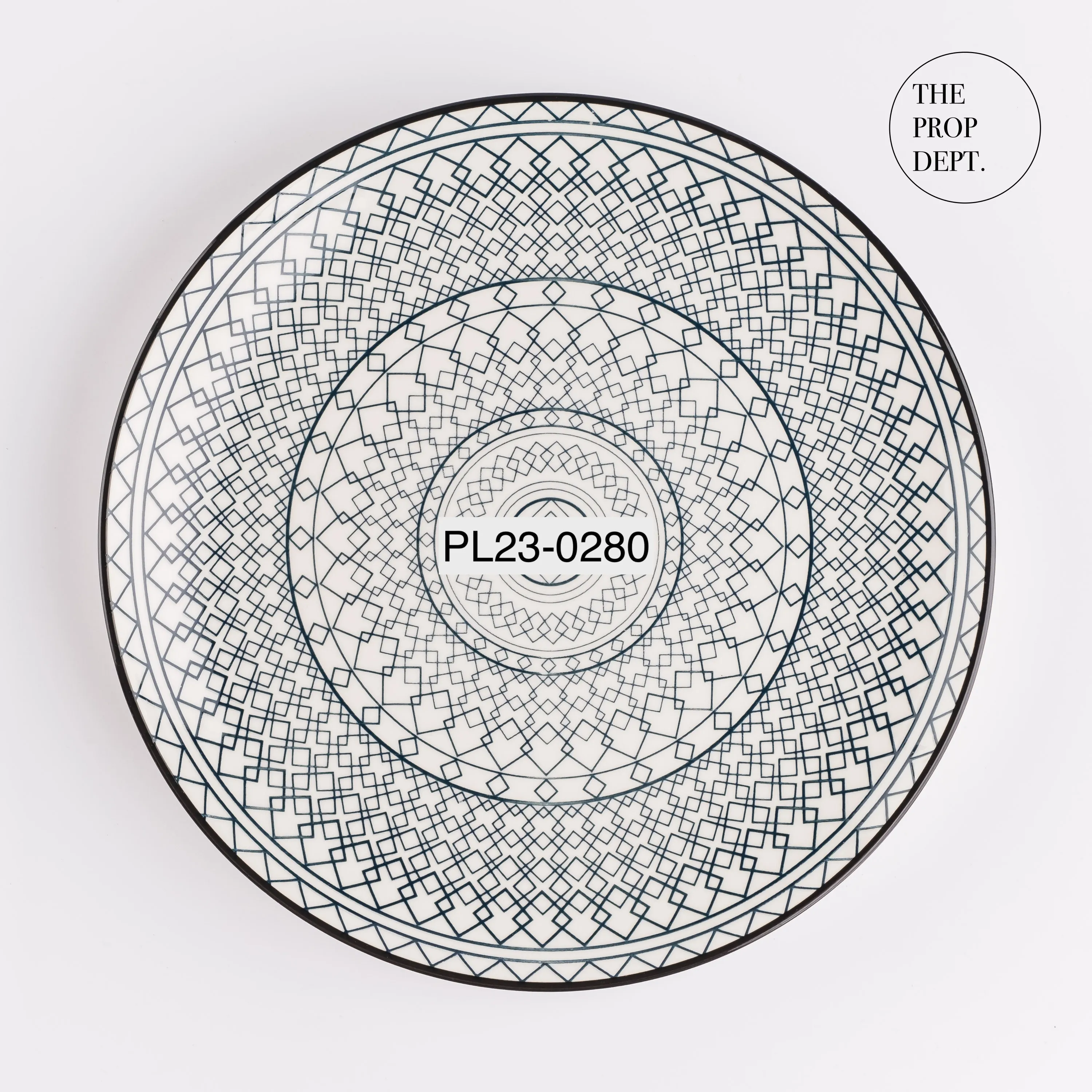 PL23-0280 - Black White Ceramic Plate - 10.25" (D)
