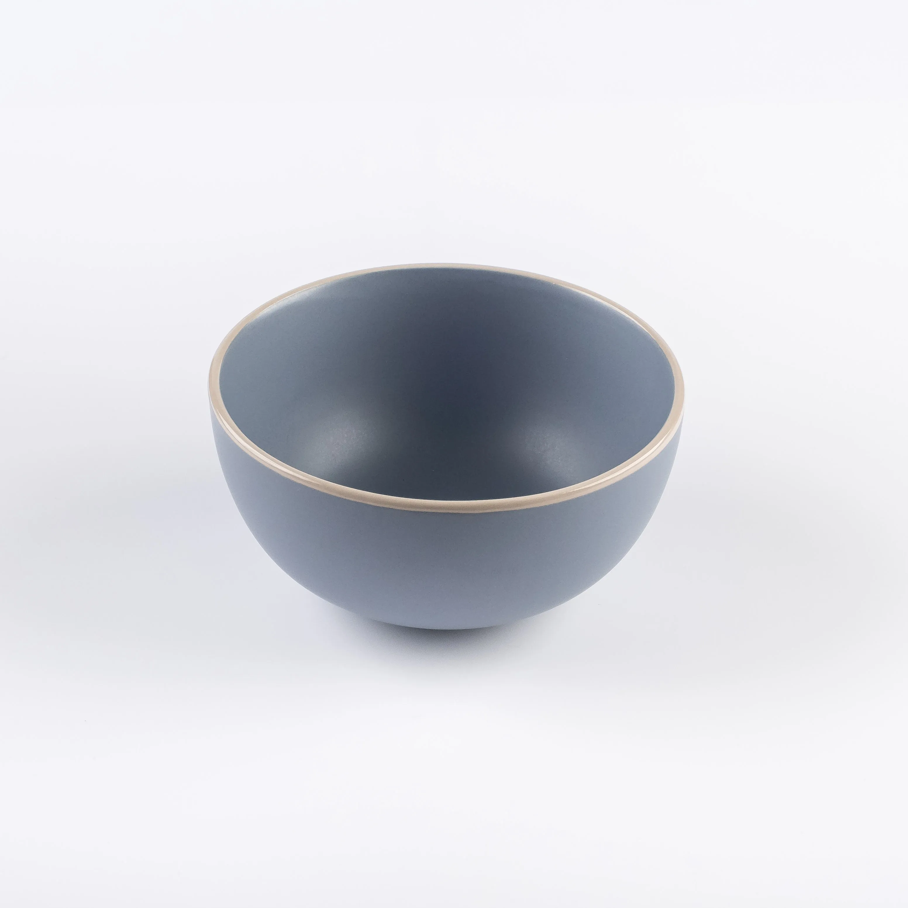 BW21-0404 - Blue Beige Ceramic Bowl - 6" 3" (DH)