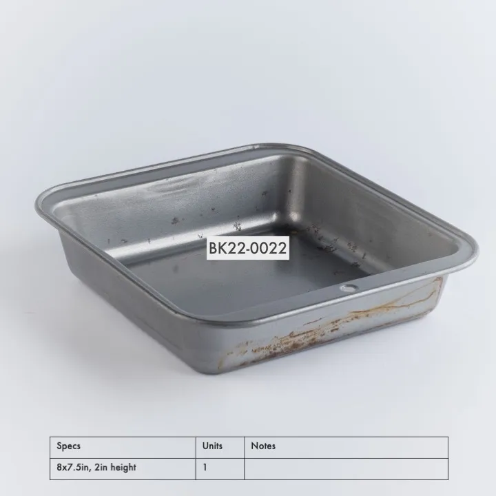 BK22-0022 - Grey Metal Baking Pan - 8" 7" 2" (LWH)