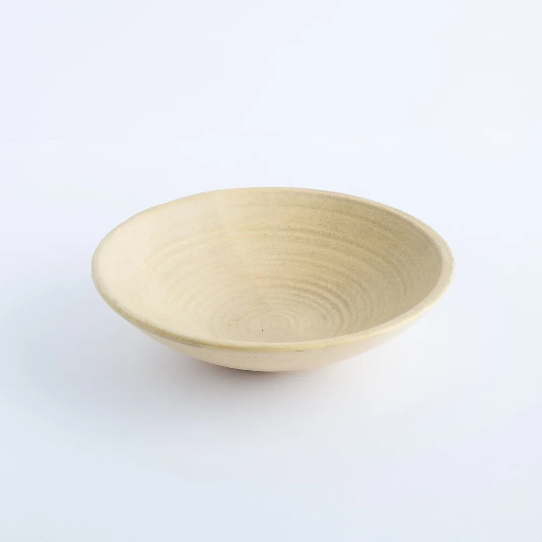 ST20-0002 - Cream Stoneware Bowl - 8" 2.25" (DH)