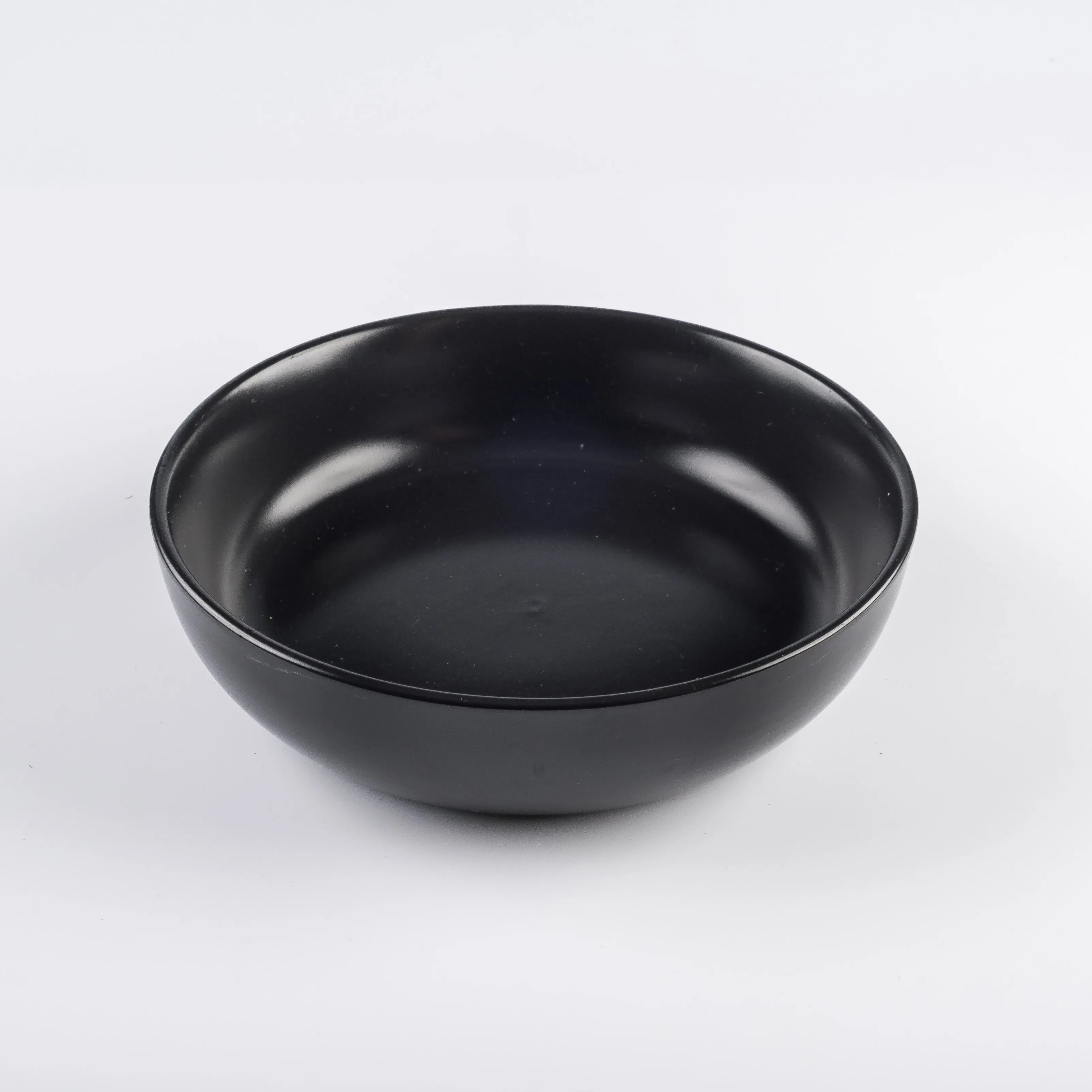 BW21-0376 - Black Ceramic Ulam Bowl - 9" 2.5" (DH)