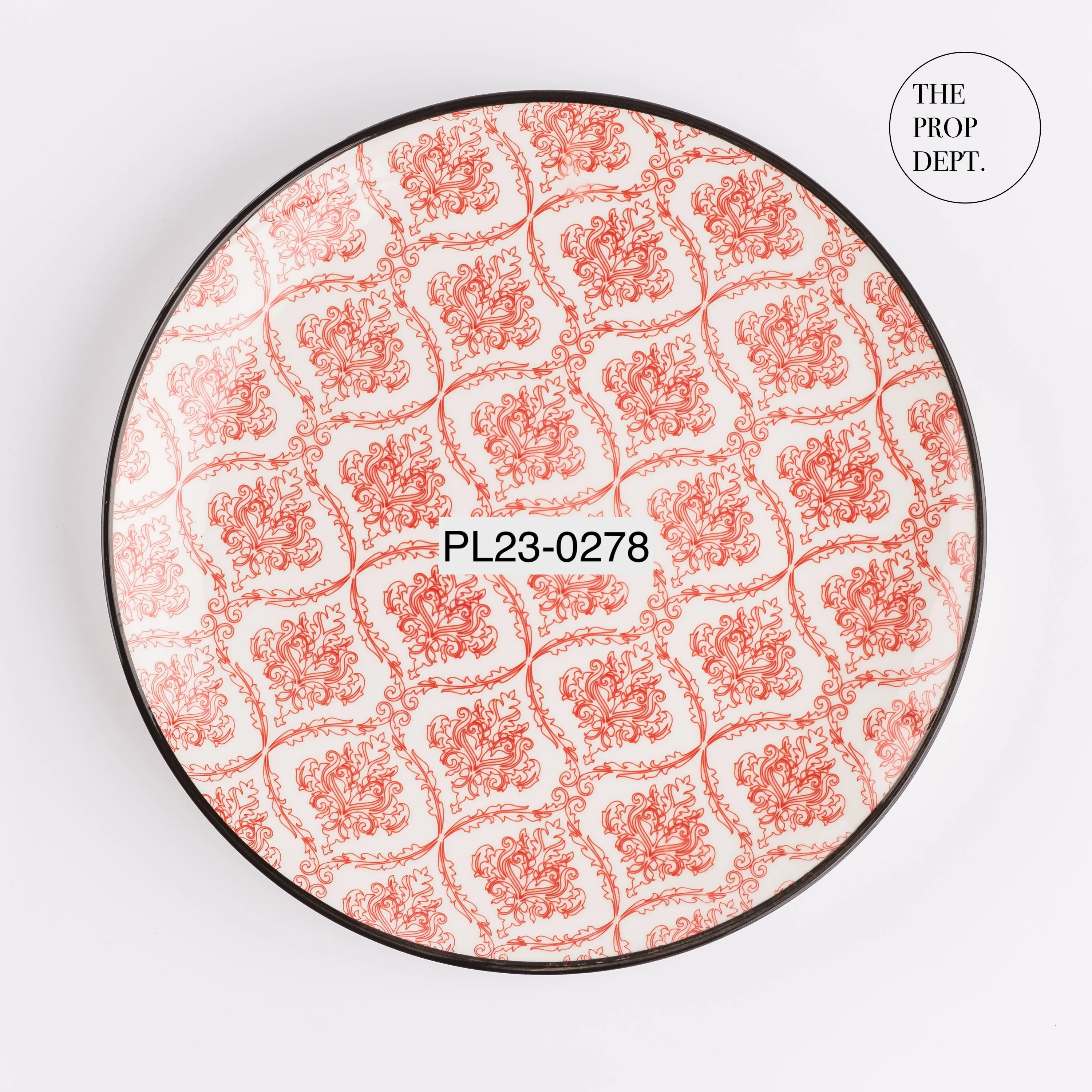 PL23-0278 - Orange White Ceramic Plate - 10.25" (D)