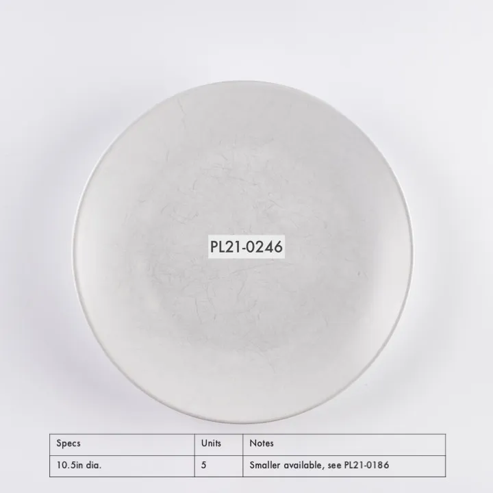 PL21-0246 - Grey White Ceramic Plate - 10.5" (D)