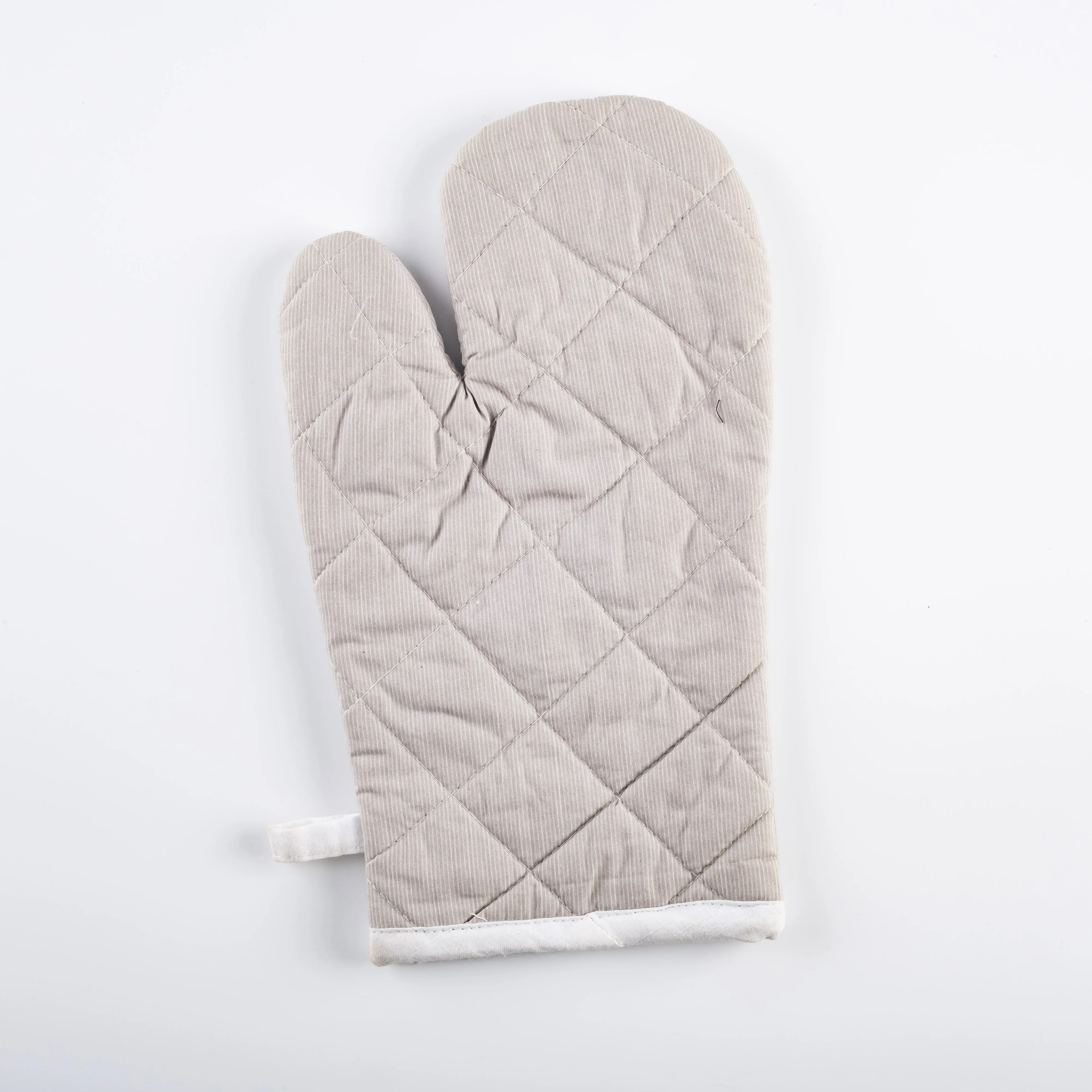 AC21-0002 - Beige White Fabric Oven mitt