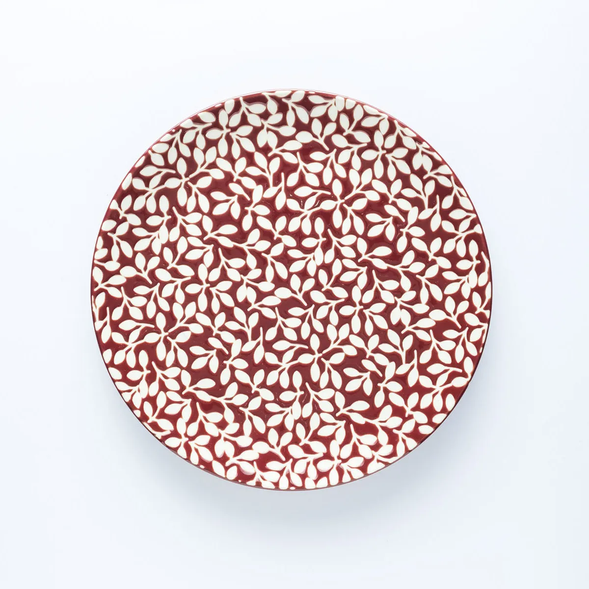 PL20-0073 - Red White Ceramic Plate - 8.5" (D)
