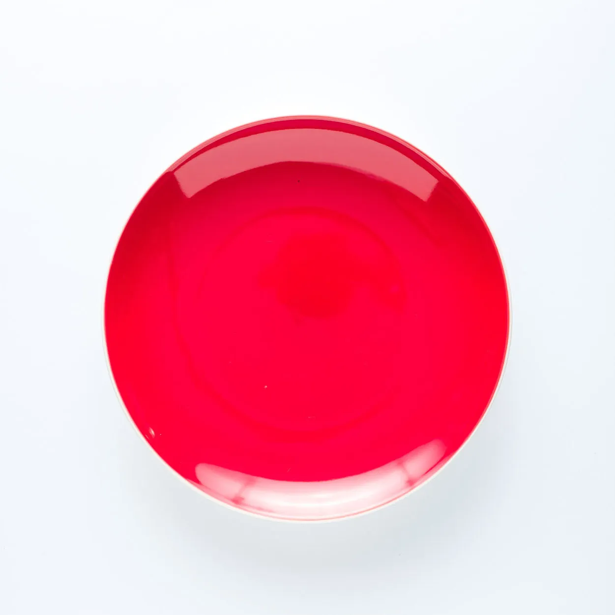 PL20-0077 - Red White Ceramic Plate - 8.25" (D)