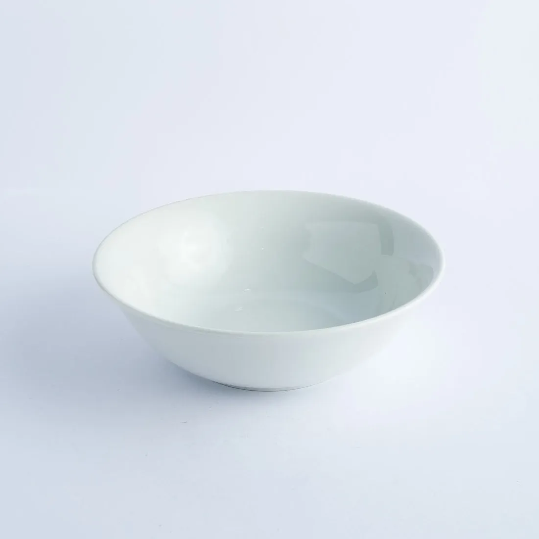 BW20-0296 - White Ceramic Ulam Bowl - 8" 2.75" (DH)