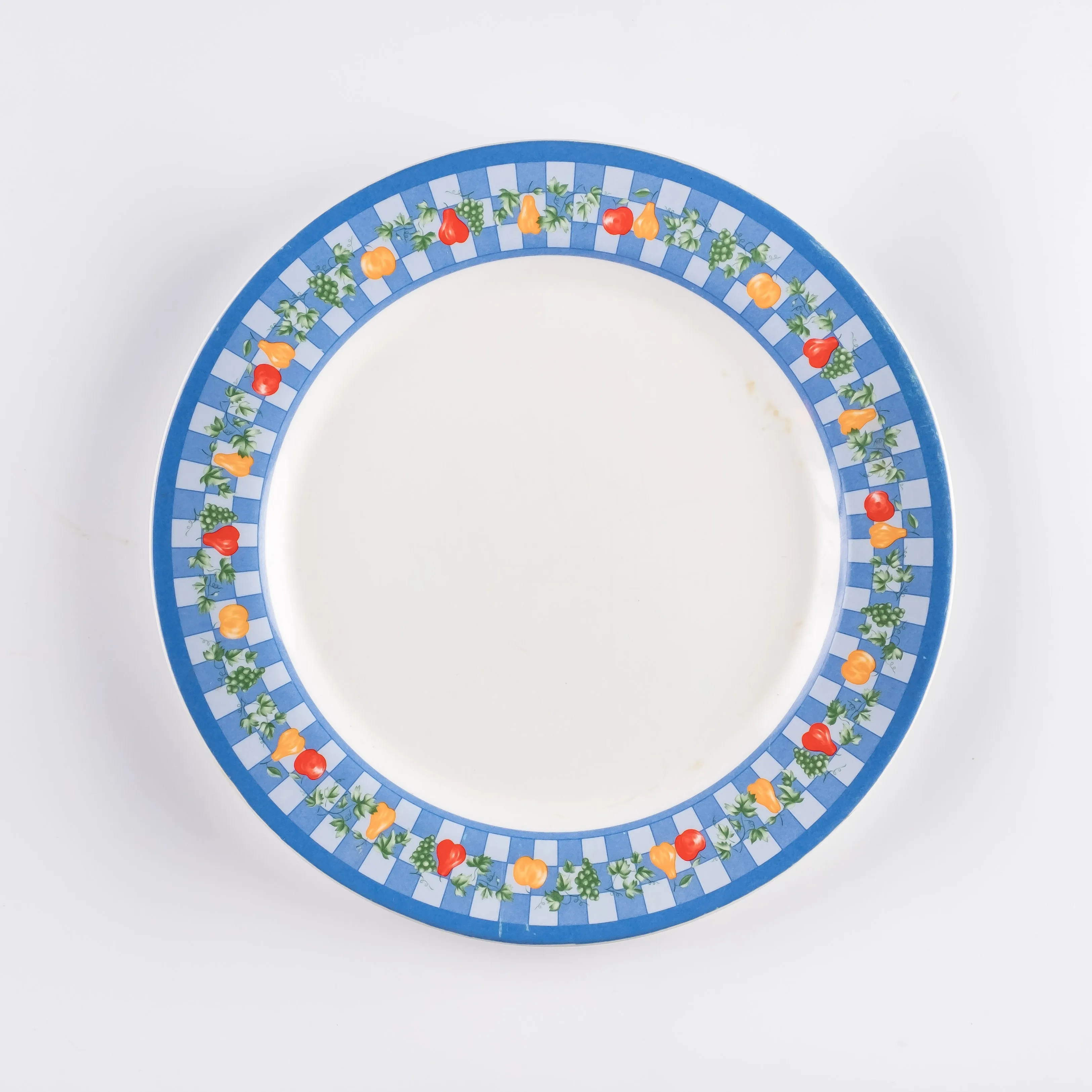 PL21-0179 - White Blue Ceramic Plate - 9.75" (D)