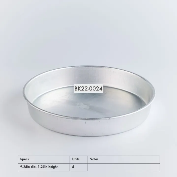 BK22-0024 - Silver Metal Baking pan - 9.25" 1.25" (DH)
