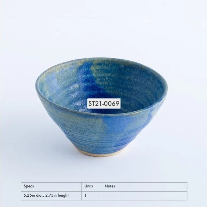 ST21-0069 - Blue Stoneware Bowl - 5.25" 2.75" (DH)