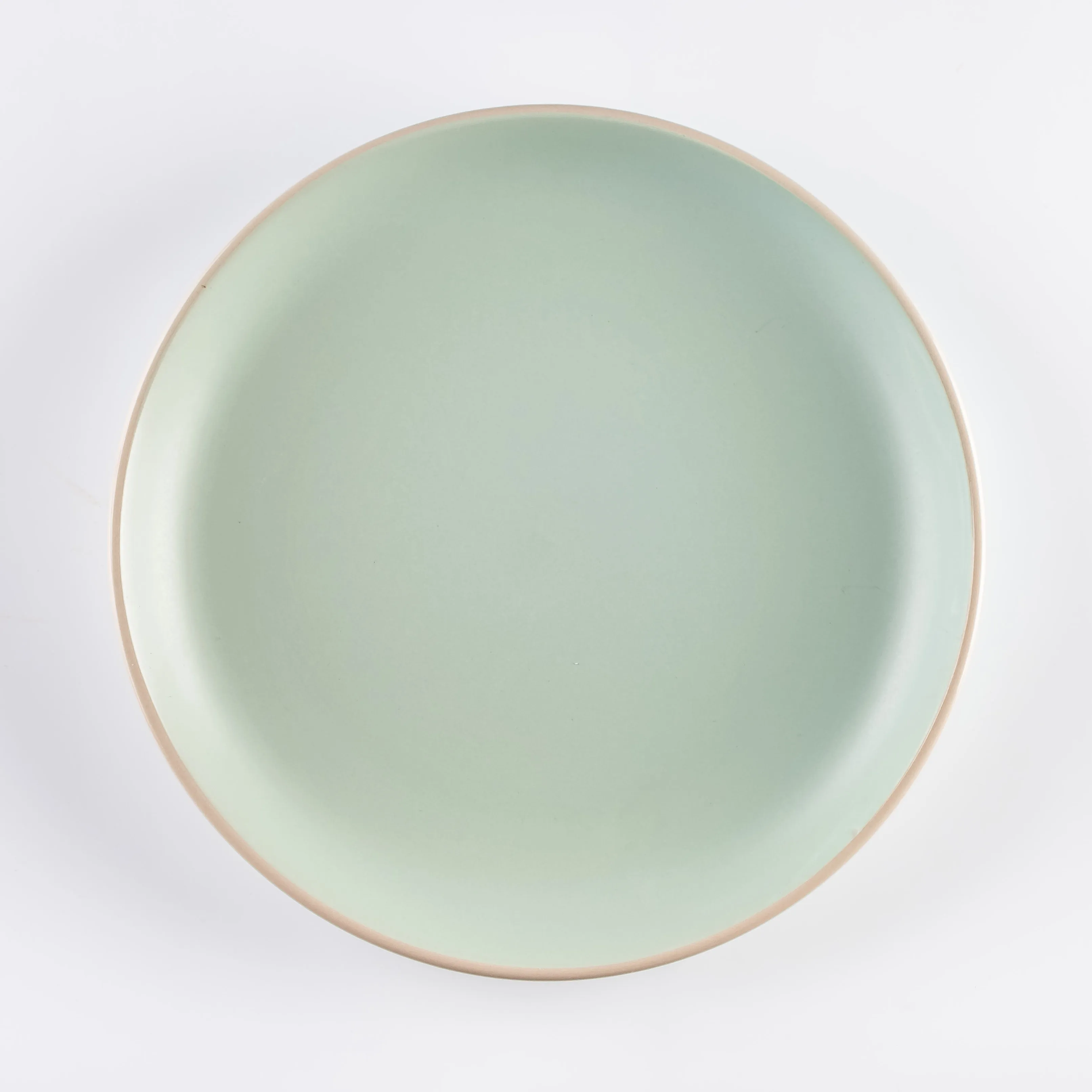 PL21-0159 - Green Beige Ceramic Plate - 10.5" (D)