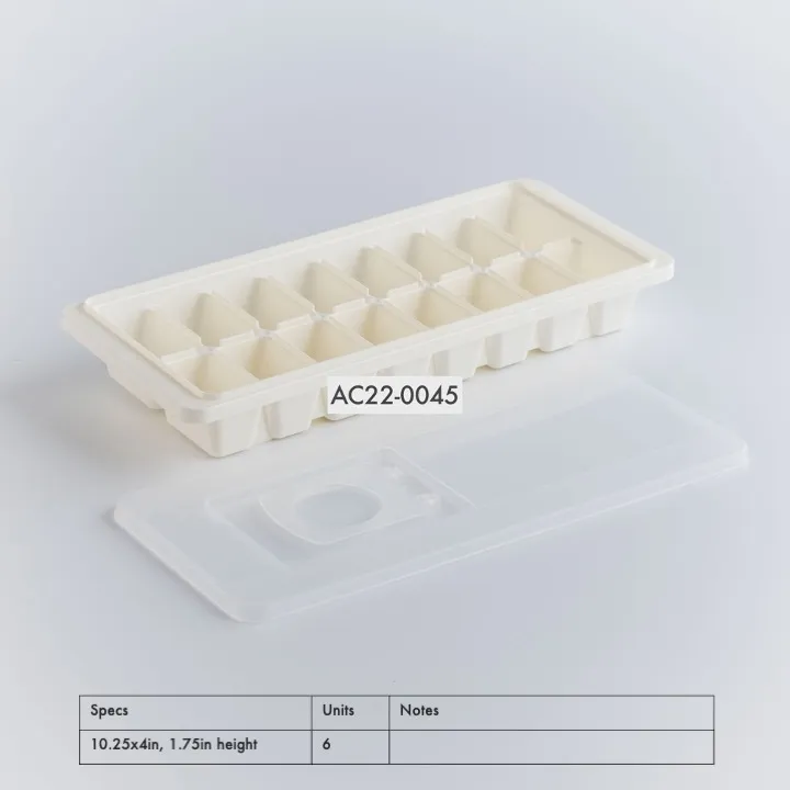 AC22-0045 - White Plastic Ice Tray - 10.25" 4" 1.75" (LWH)