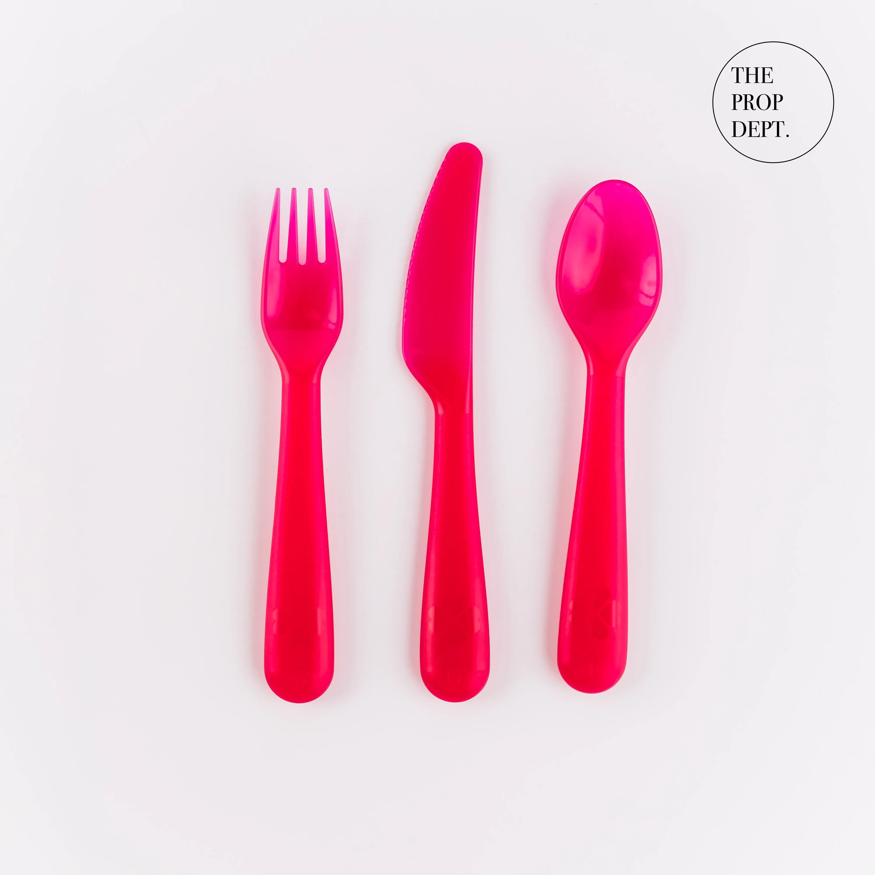 UT23-0375 - Pink Plastic Utensil Set - 7.75" (L)