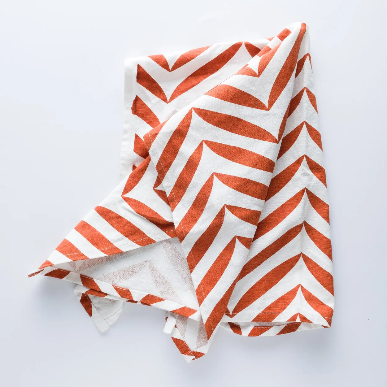 LN20-0051 - Orange White Fabric Kitchen towel