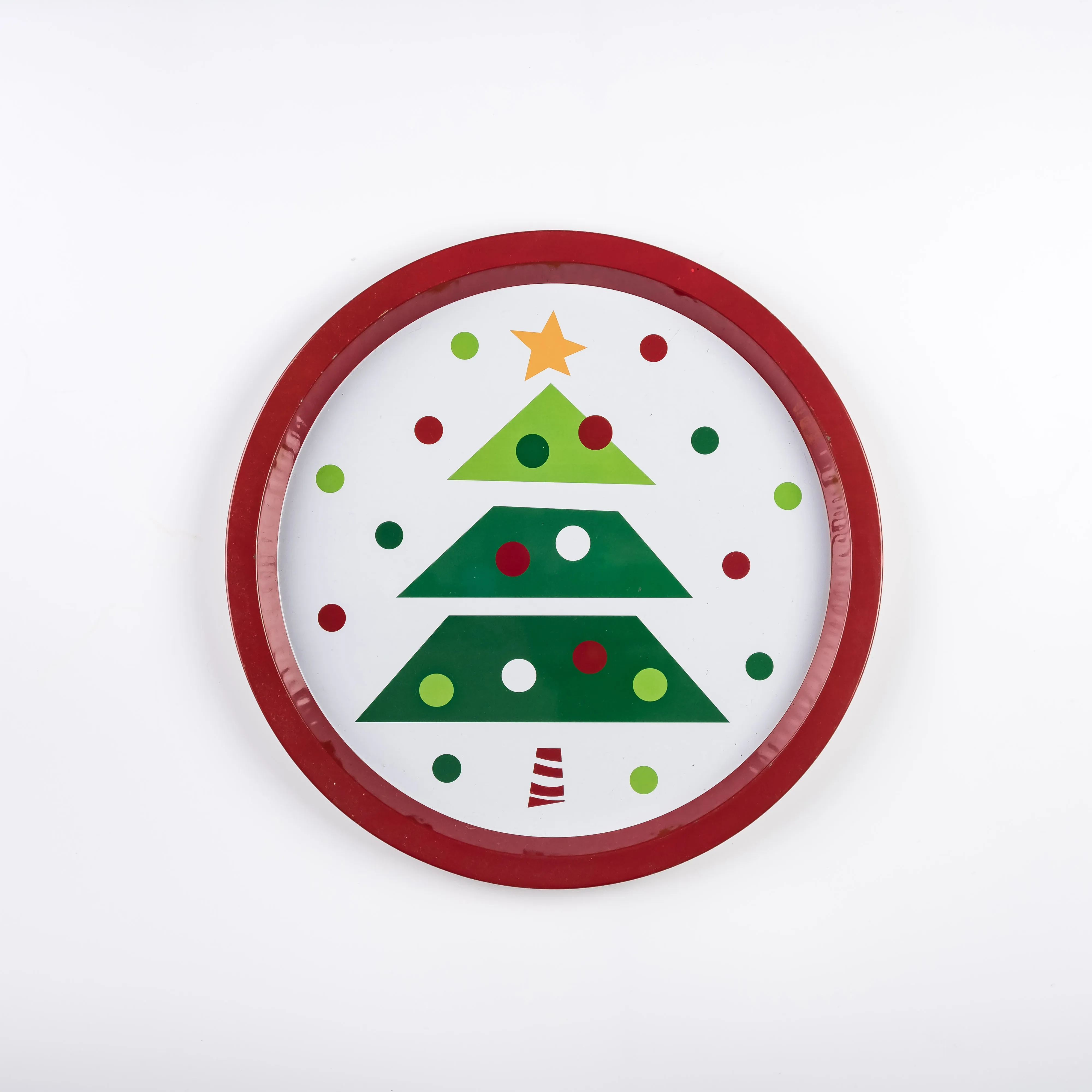 BO21-0041 - Red Green Metal Tray - 12.75" 0.75" (DH)