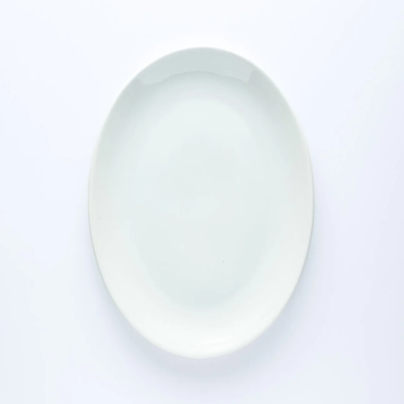 PL20-0102 - White Ceramic Plate - 9.5" 7" (LW)