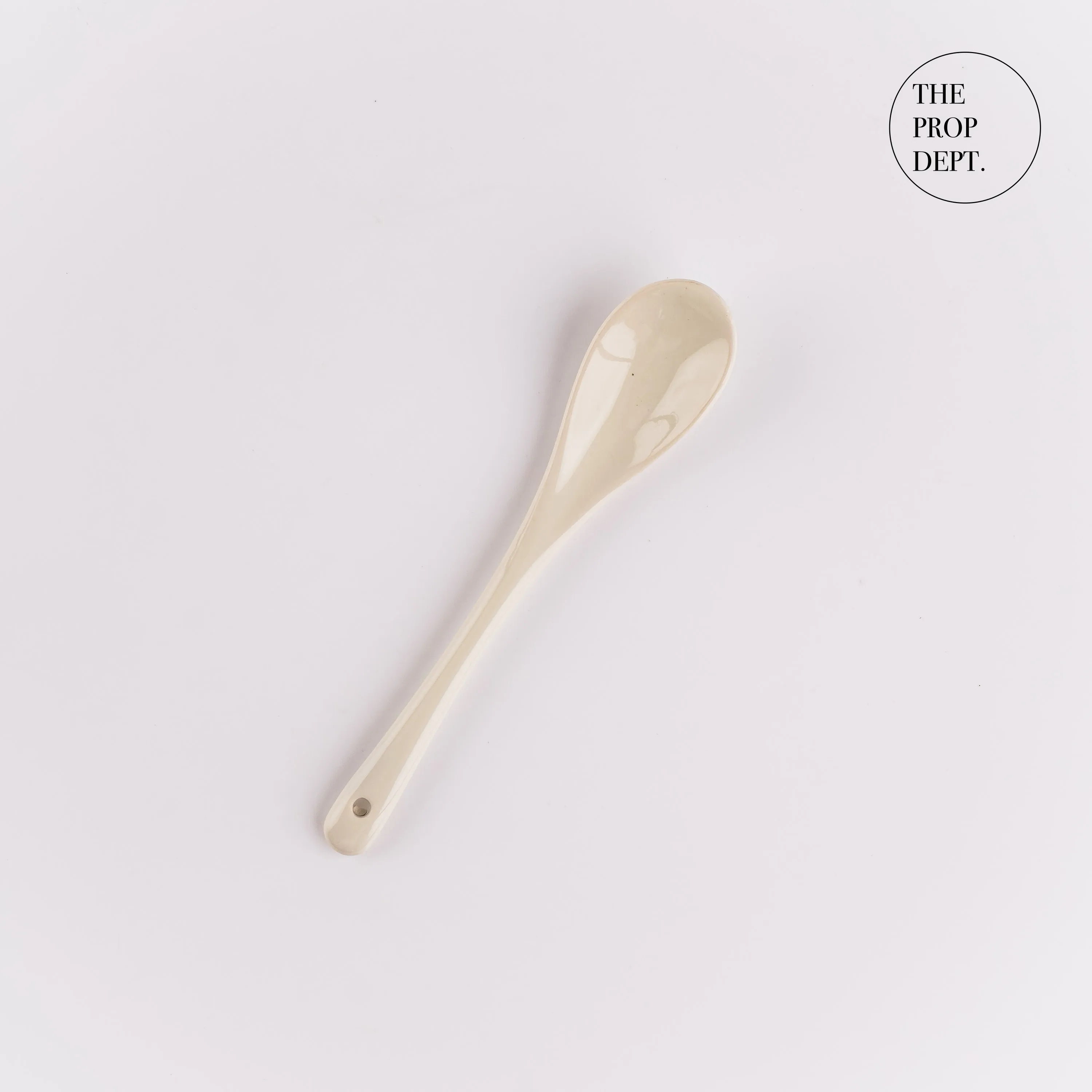 UT23-0430 - White Ceramic Spoon - 5" (L)