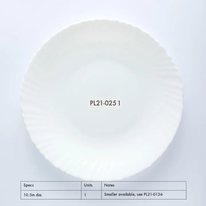 PL21-0251 - White Ceramic Plate - 10.5" (D)