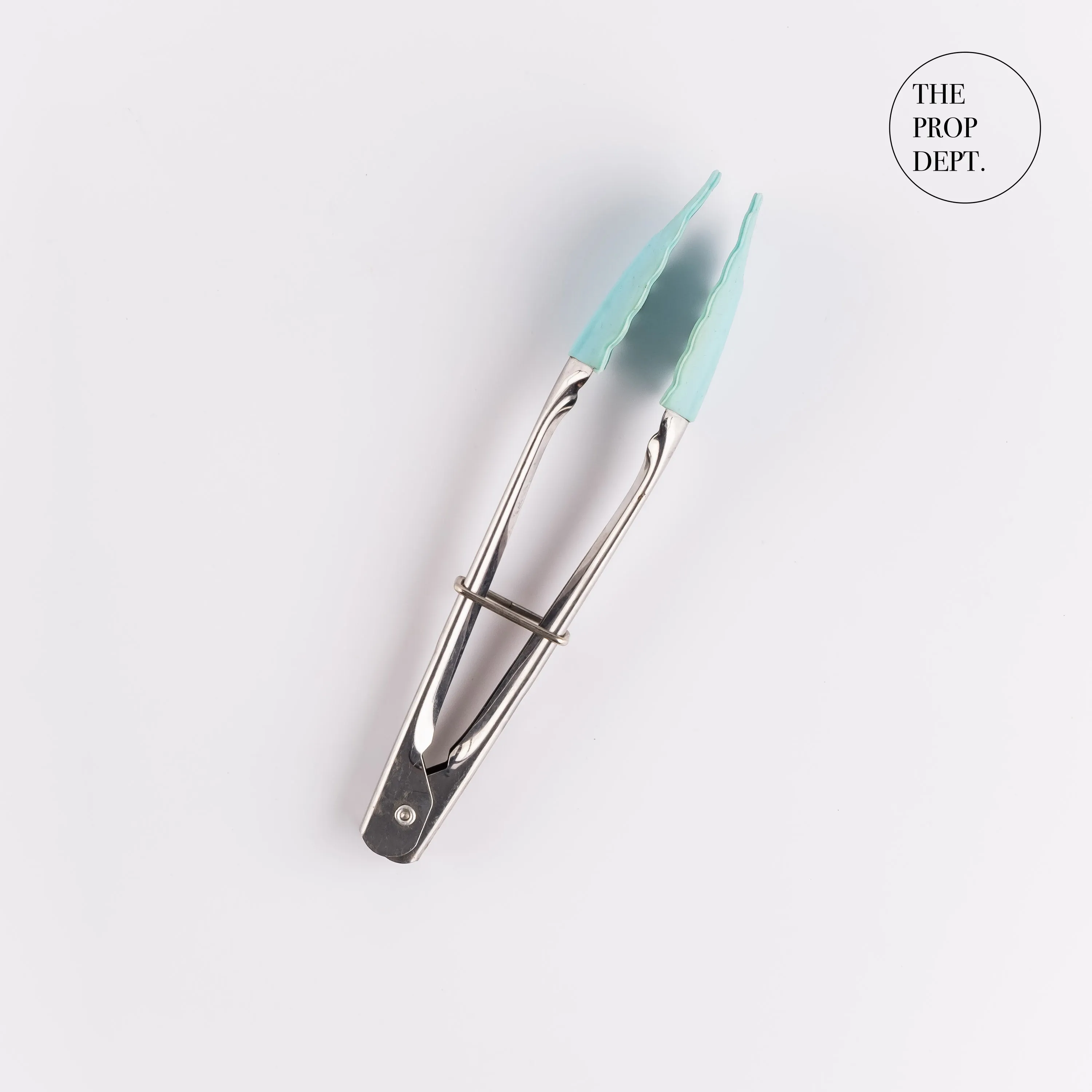 UT23-0222 - Silver Blue Metal Tongs - 7" (L)