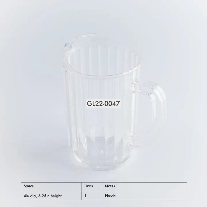 GL22-0047 - Clear Glass Pitcher - 4" 6.25" (DH)
