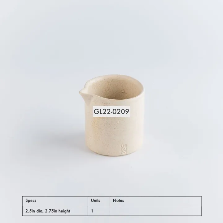 GL22-0209 - Cream Stoneware Sauce Container - 2.5" 2.75" (DH)
