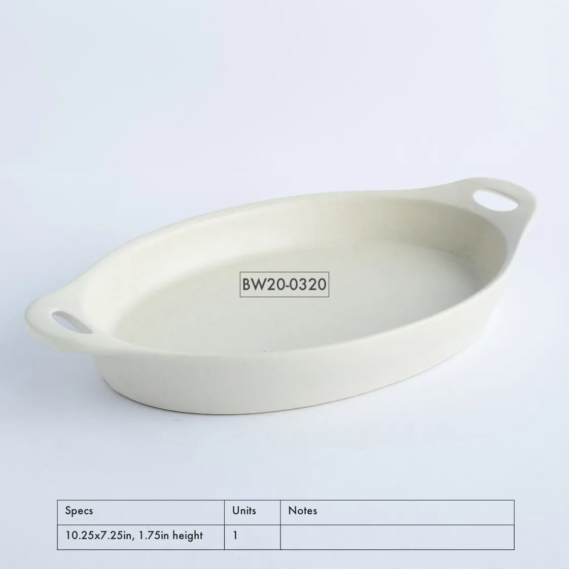 BW20-0320 - Cream Ceramic Casseroles - 10.25" 7.25" 1.75" (LWH)