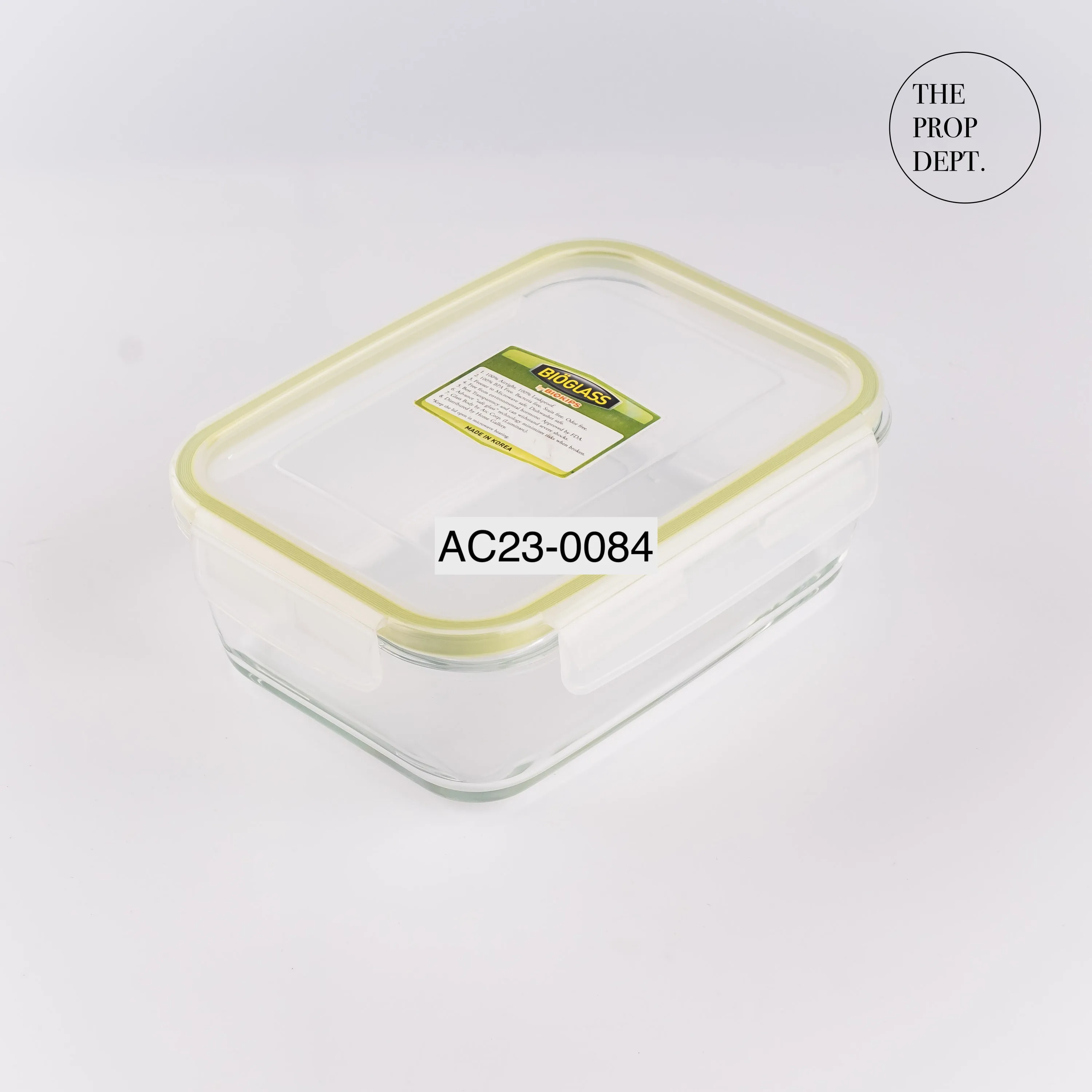 AC23-0084 - Clear Green Glass Lunchbox - 5.5" 7.5" 2.75" (LWH)