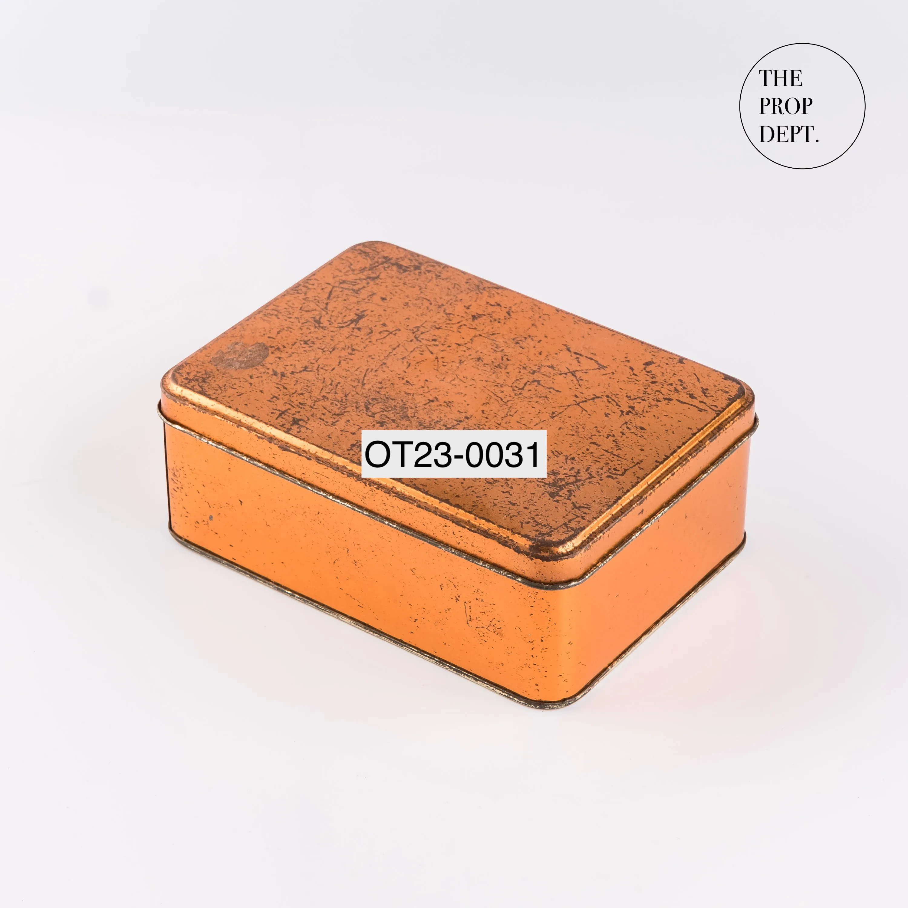 OT23-0031 - Orange Metal Tin Box - 6.5" 4.75" 2.5" (LWH)