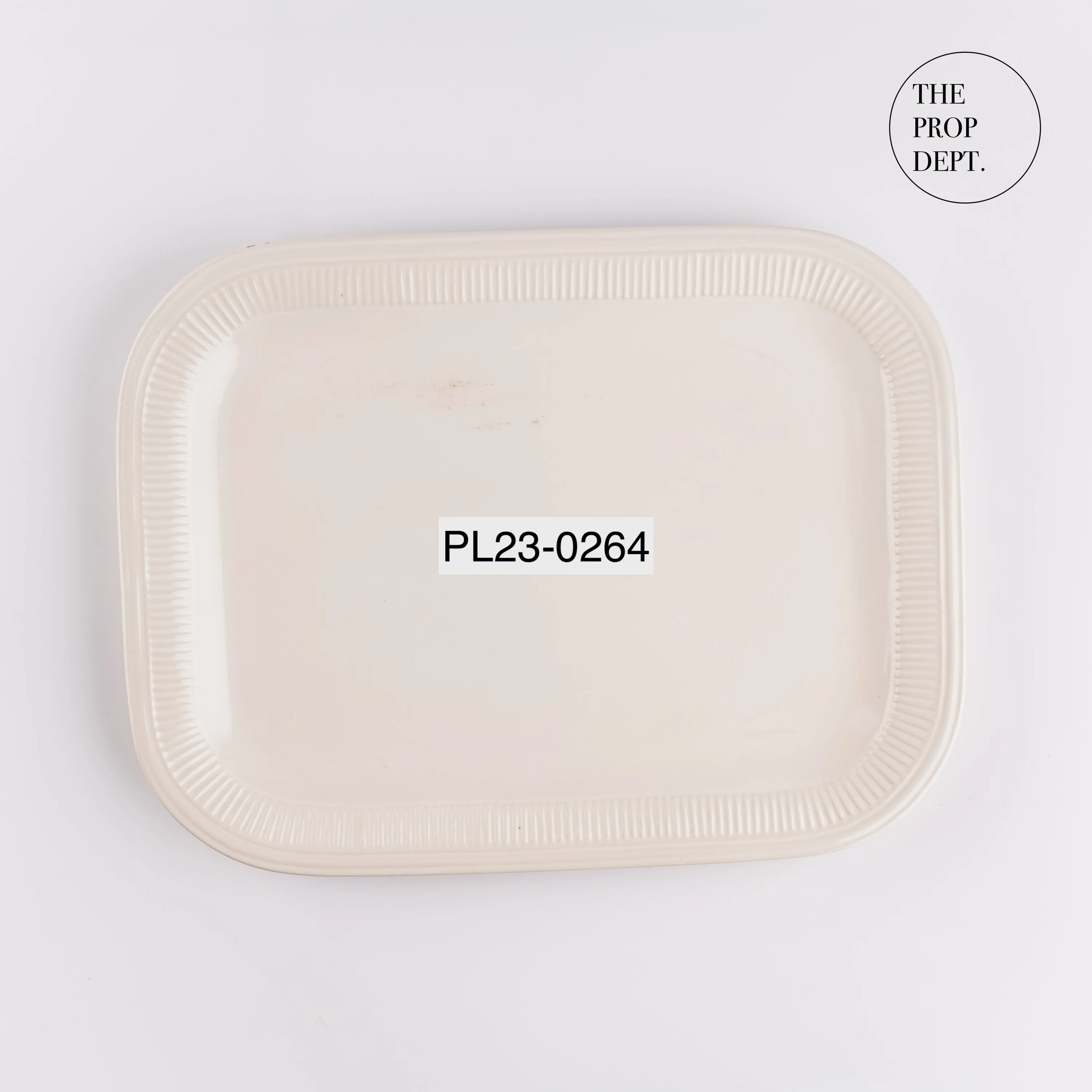 PL23-0264 - White Ceramic Platter - 16.25" 12.25" 1" (LWH)