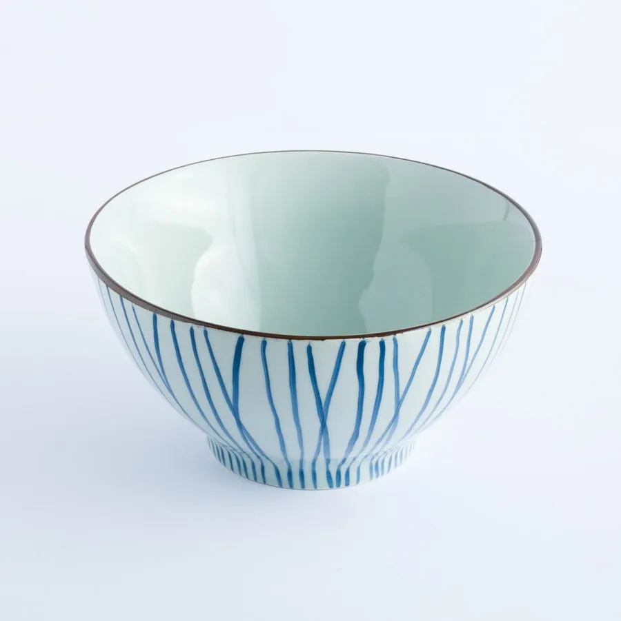 BW20-0070 - Blue White Ceramic Bowl - 7" 3.5" (DH)