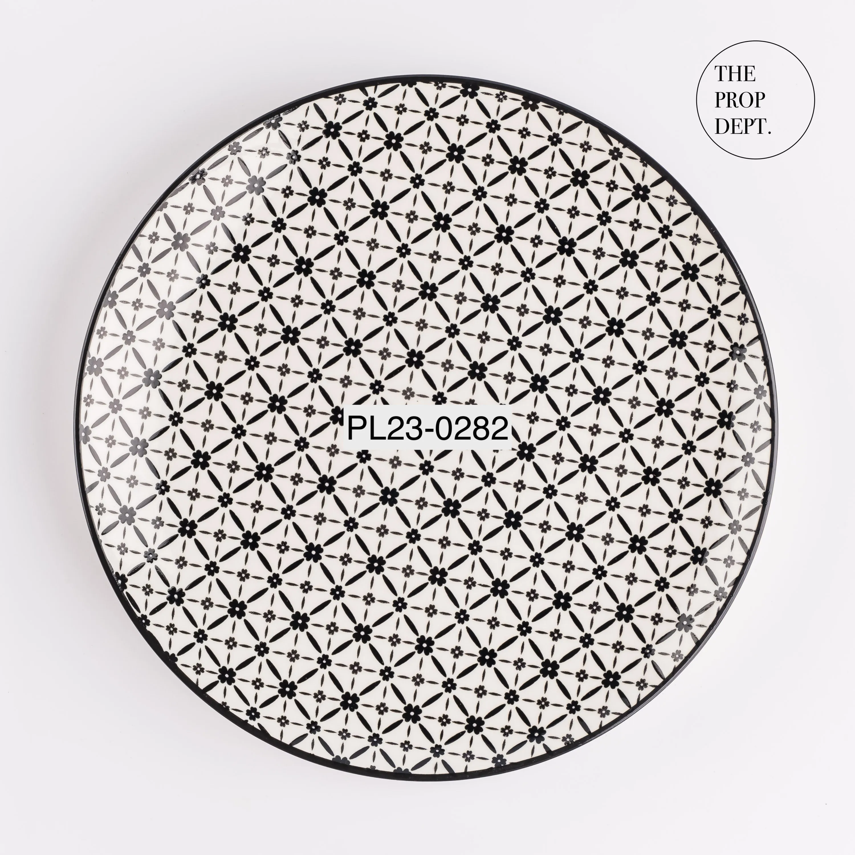 PL23-0282 - Black White Ceramic Plate - 10.25" (D)