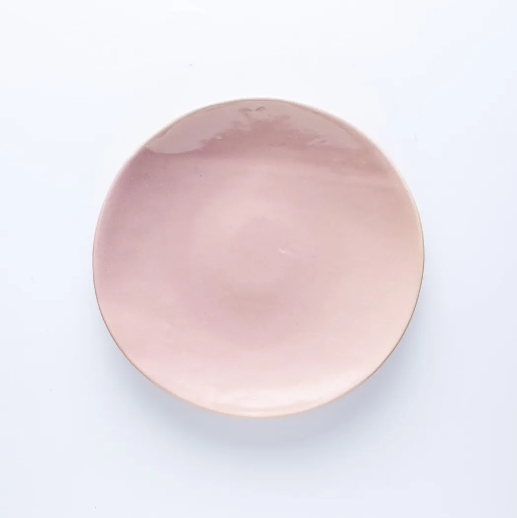 ST20-0032 - Pink Stoneware Plate - 6.5" (D)