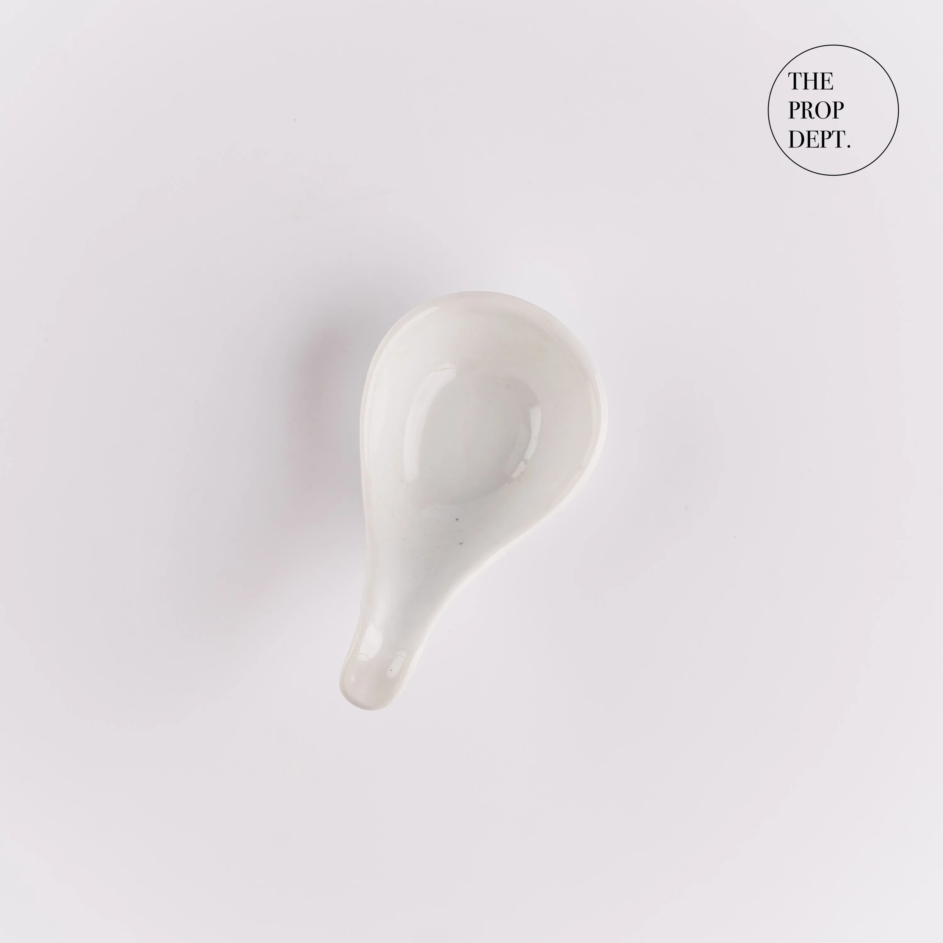 UT23-0418 - White Ceramic Spoon - 3.5" (L)