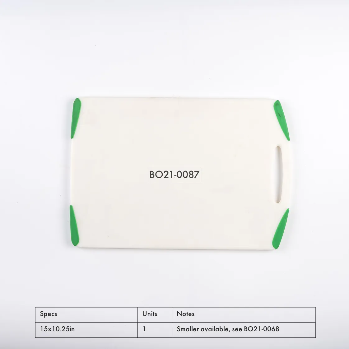BO21-0087 - White Green Plastic Board - 15" 10.25" (LW)