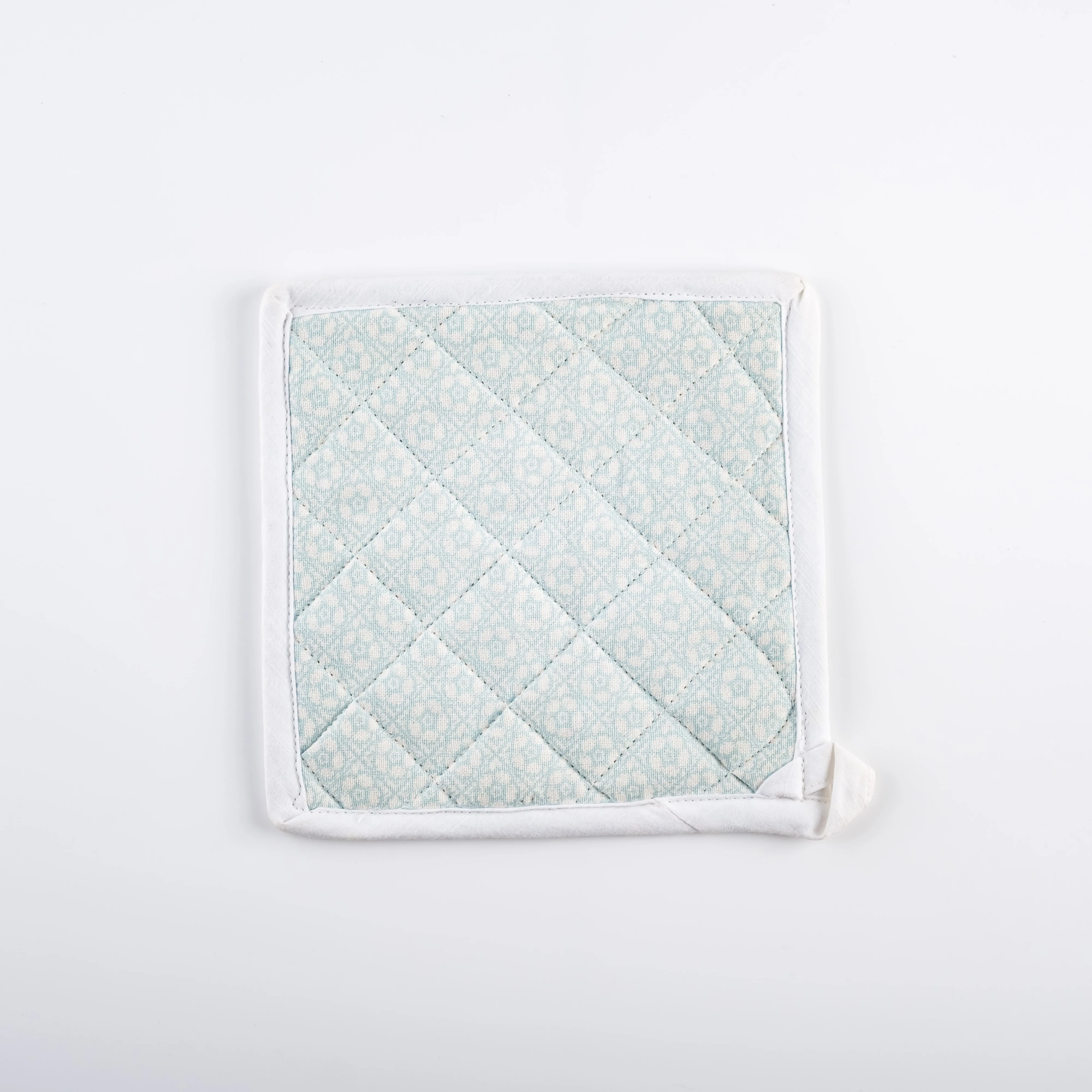 AC21-0005 - Blue White Fabric Oven mitt - 8" 8" (LW)