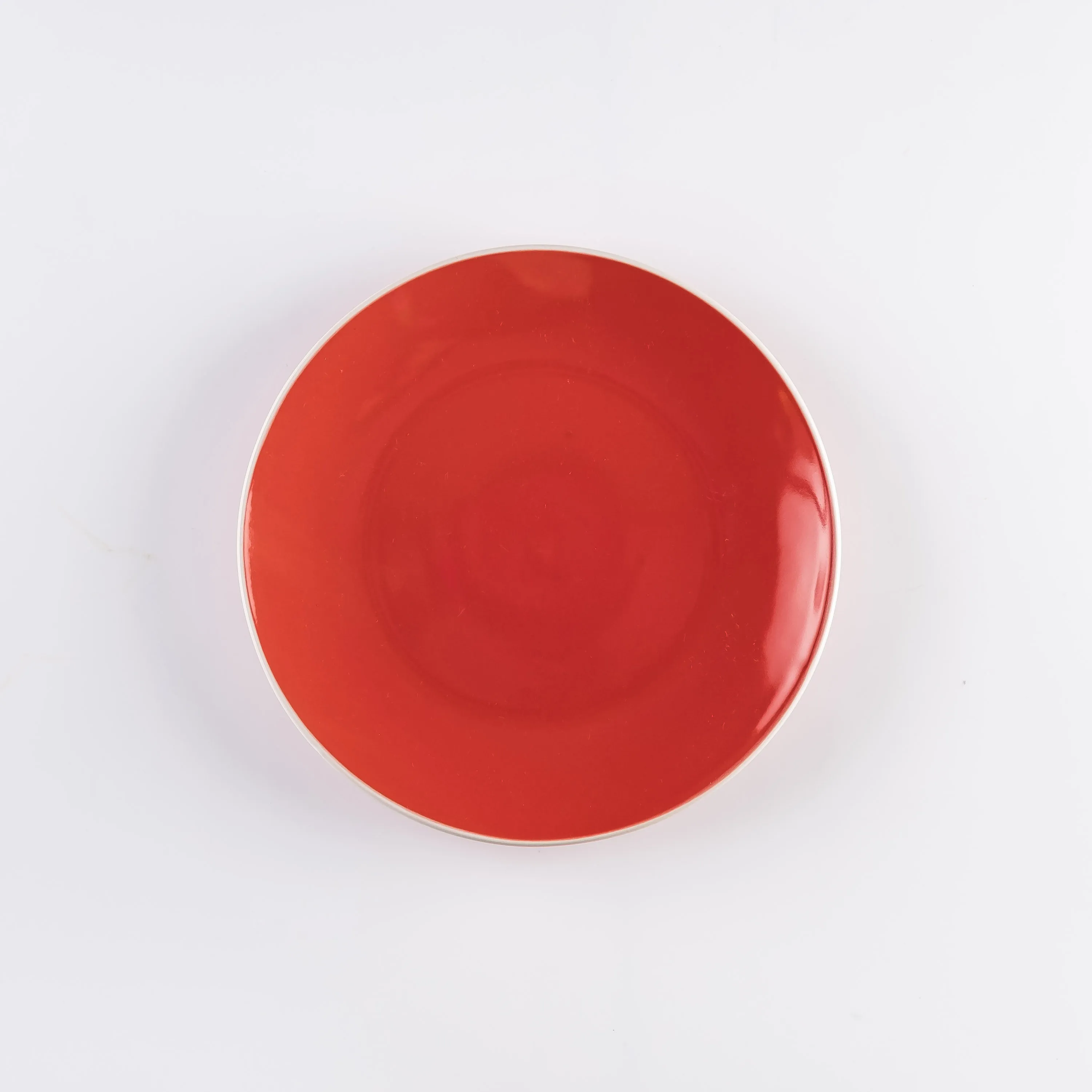 PL21-0226 - Red Ceramic Plate - 8" (D)