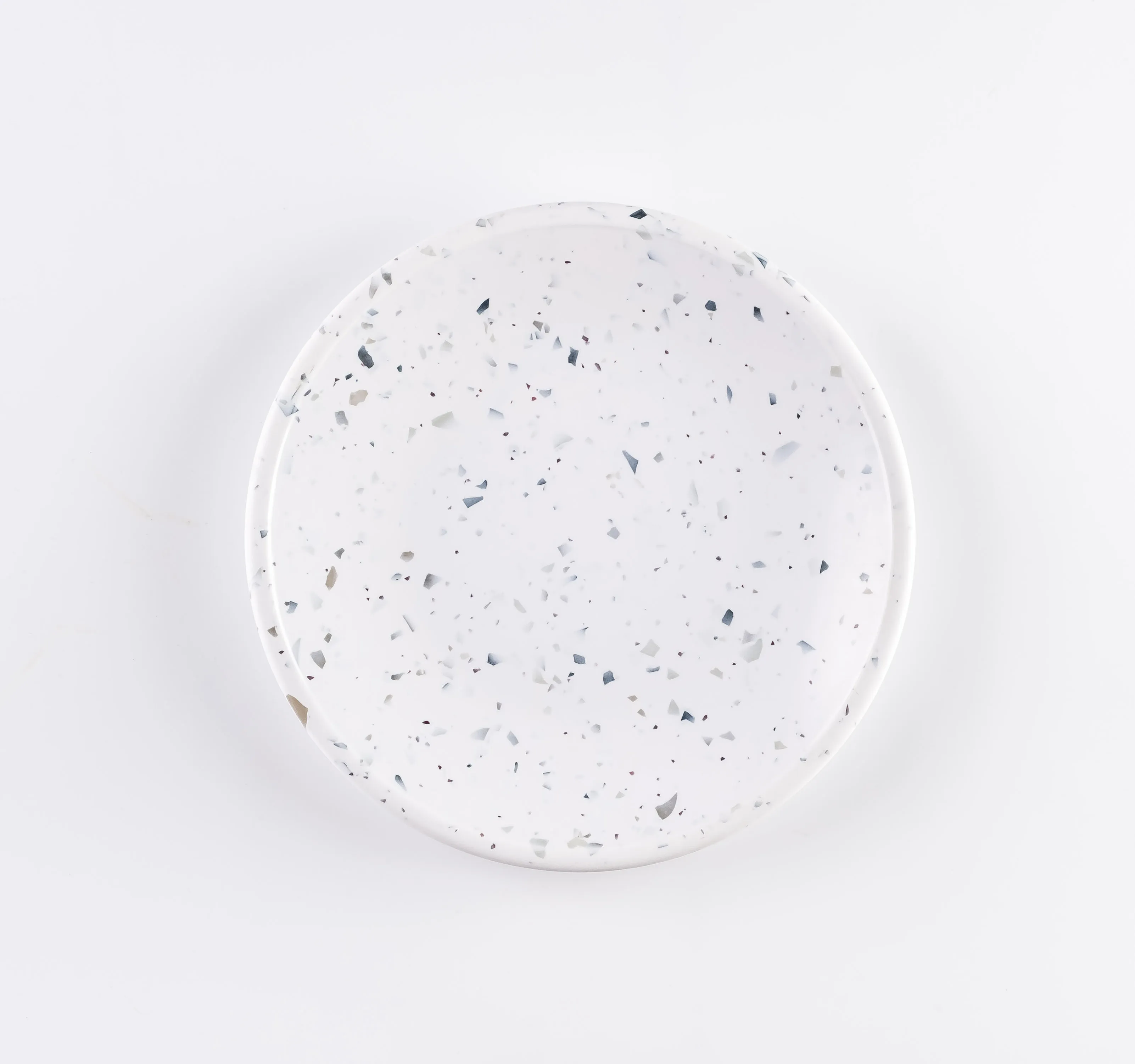 PL21-0197 - White Blue Melamine Plate - 8.5" (D)