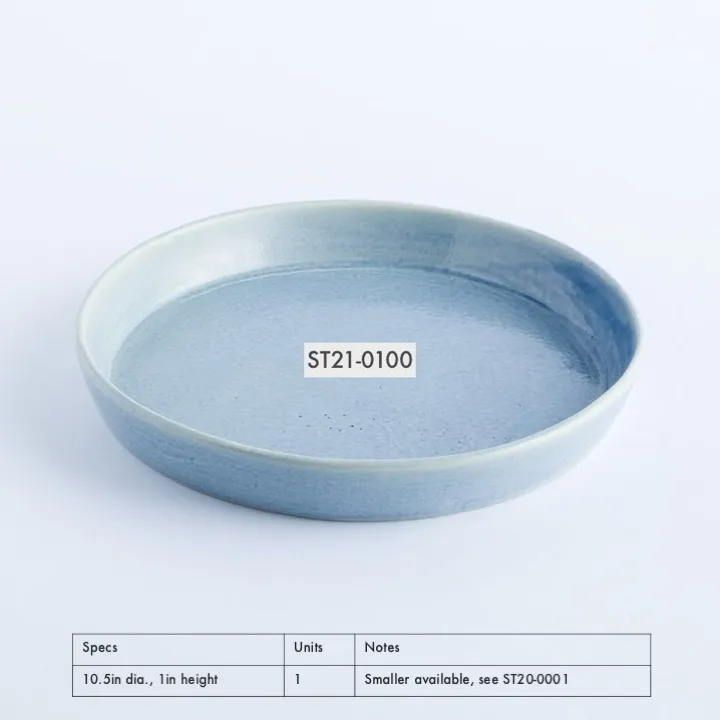 ST21-0100 - Blue Stoneware Plates - 10.5" 1" (DH)