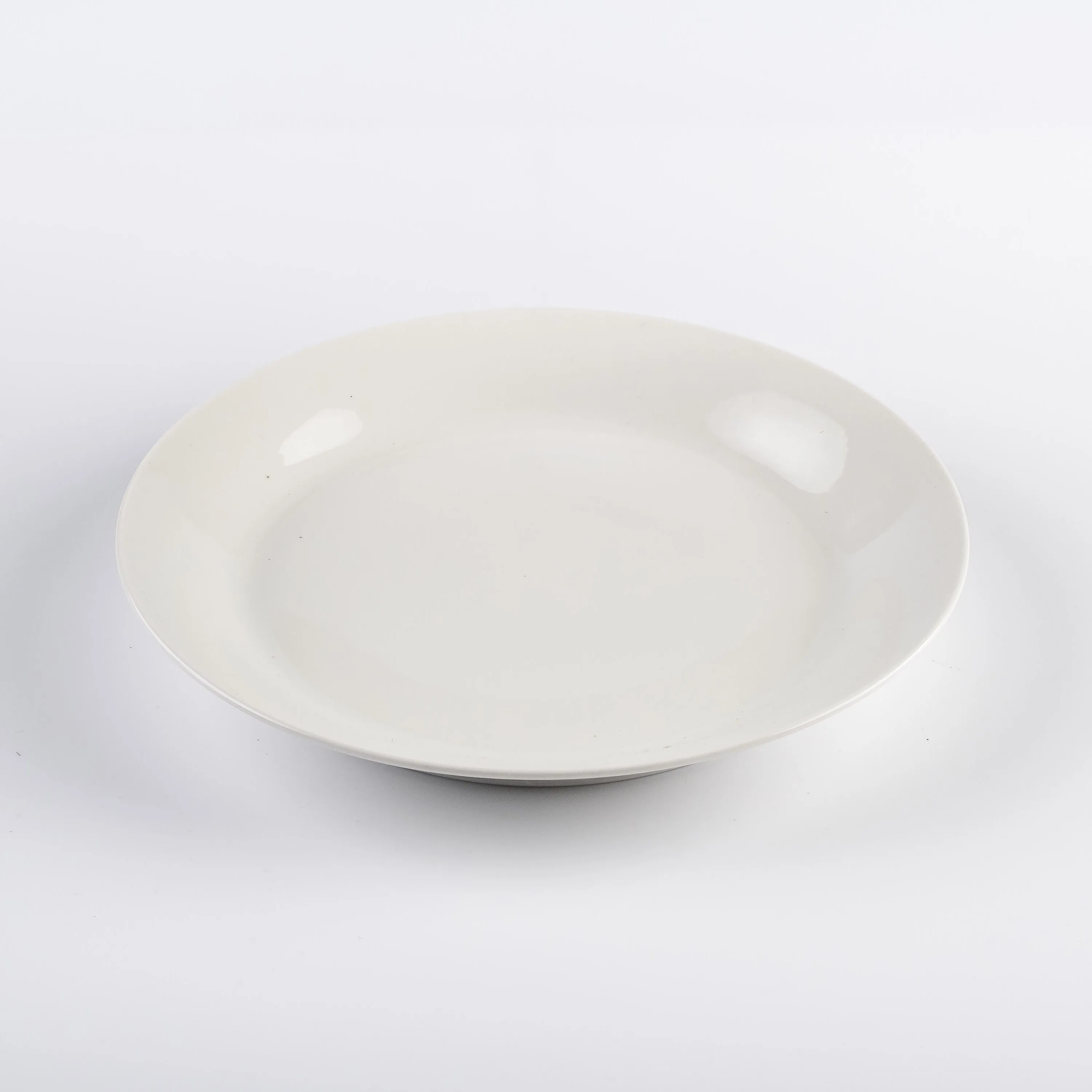 BW21-0438 - White Ceramic Ulam Bowl - 8.5" 1.25" (DH)