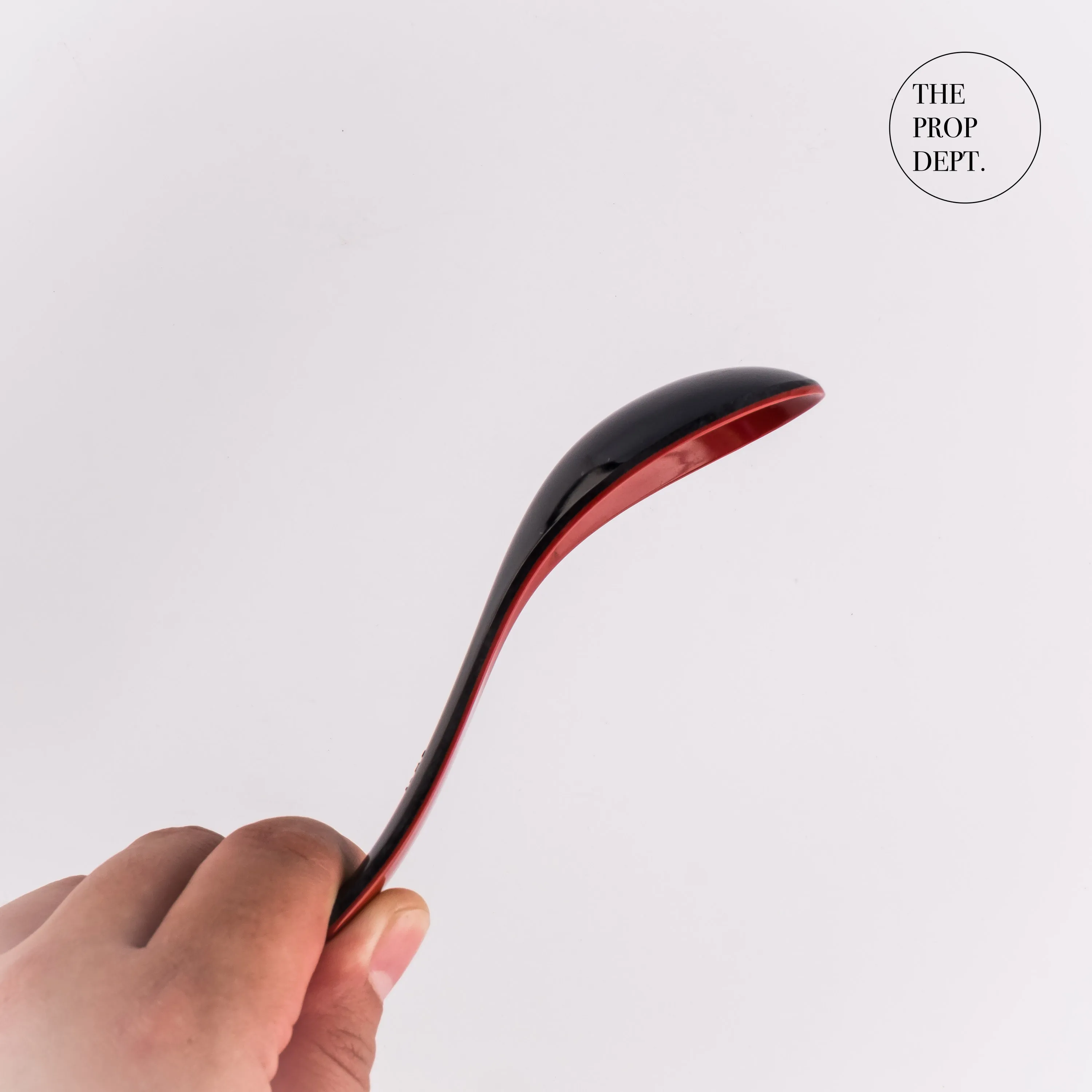 UT23-0416 - Black Red Plastic Spoon - 5" (L)