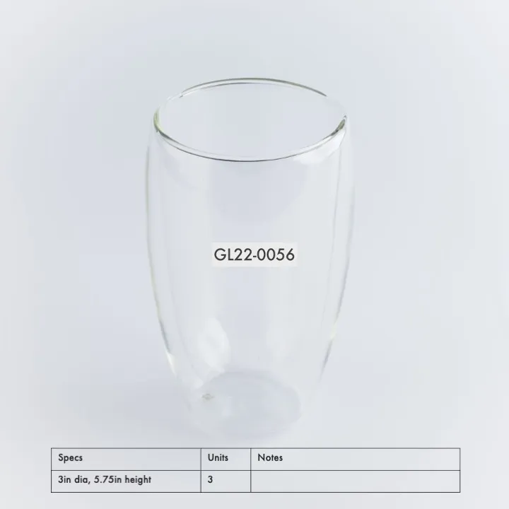 GL22-0056 - Clear Drinking Glass - 3" 5.75" (DH)
