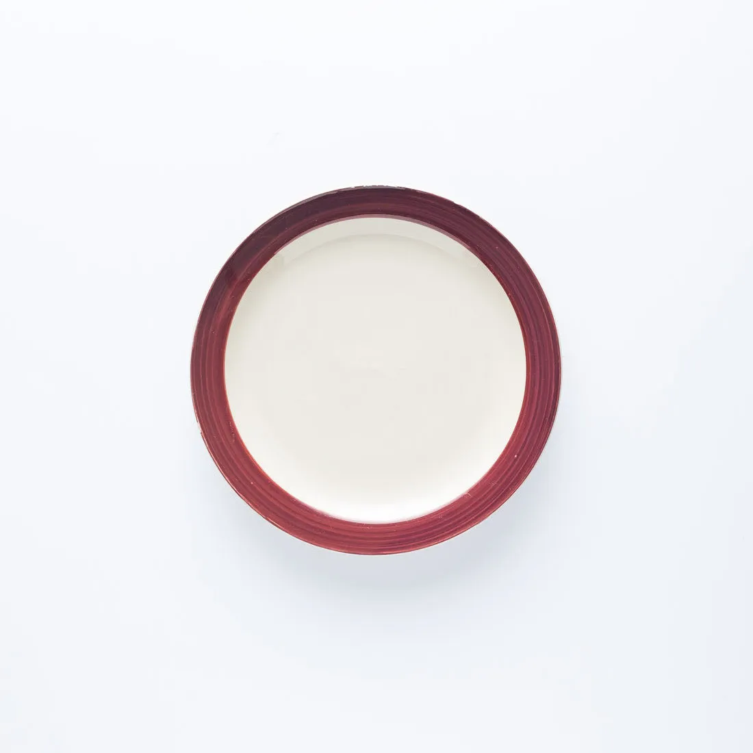 PL20-0070 - White Red Ceramic Plate - 7" (D)